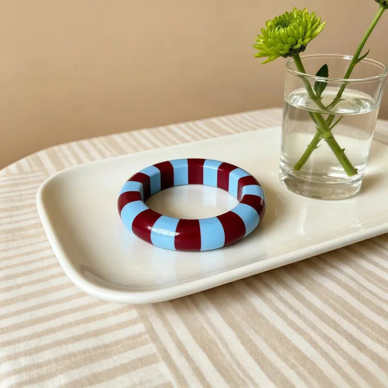Whimsy Multicolor Striped Bangle Stack