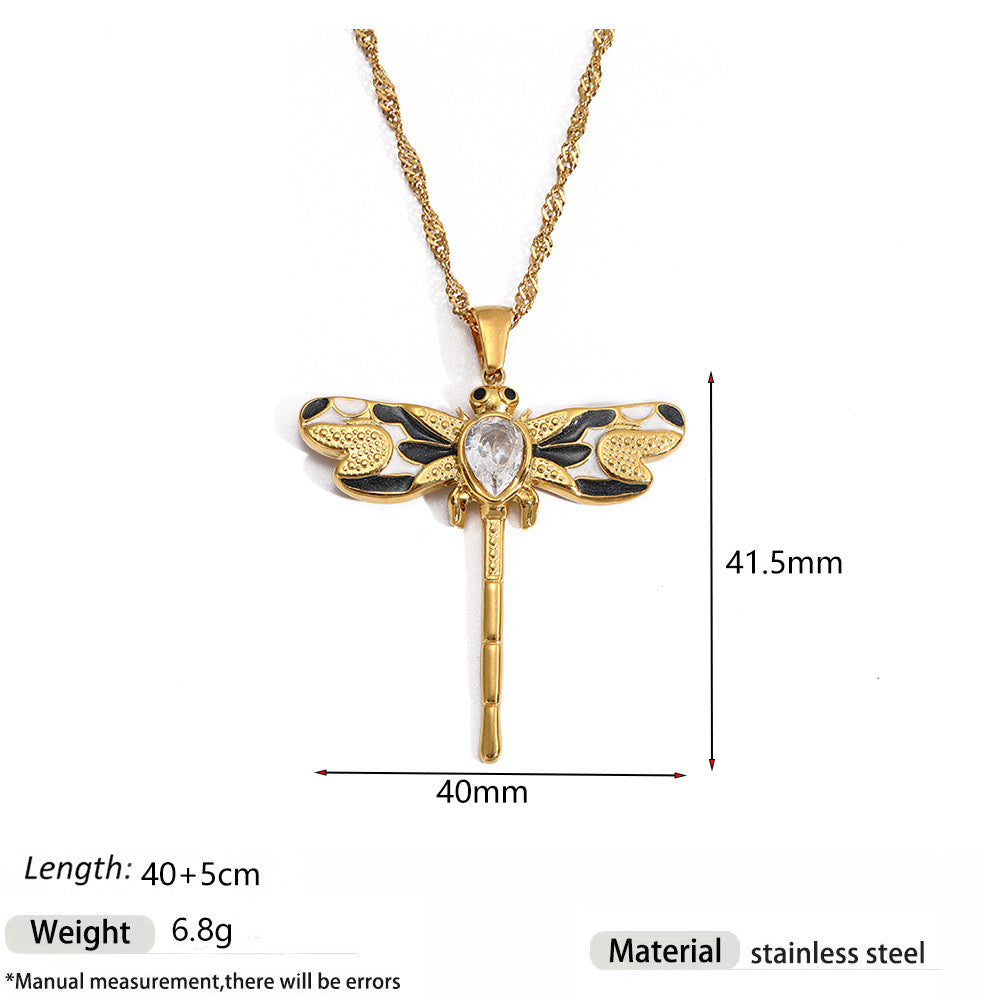 Grace Gold Dragonfly Pendant Necklace