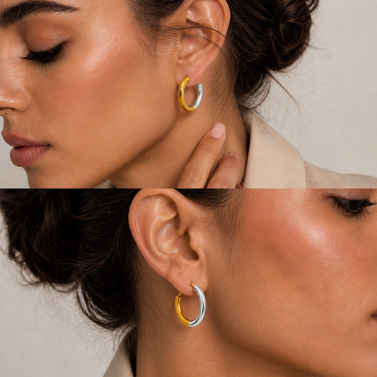Two Toned Reversible Hoops