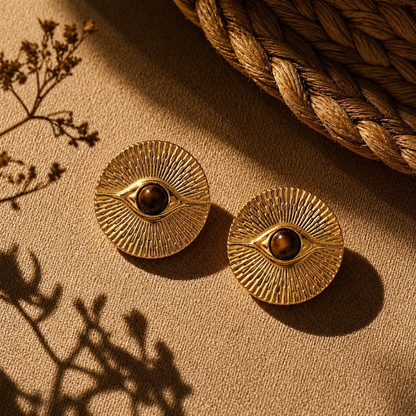 Witness Tiger Eye Stud Earrings