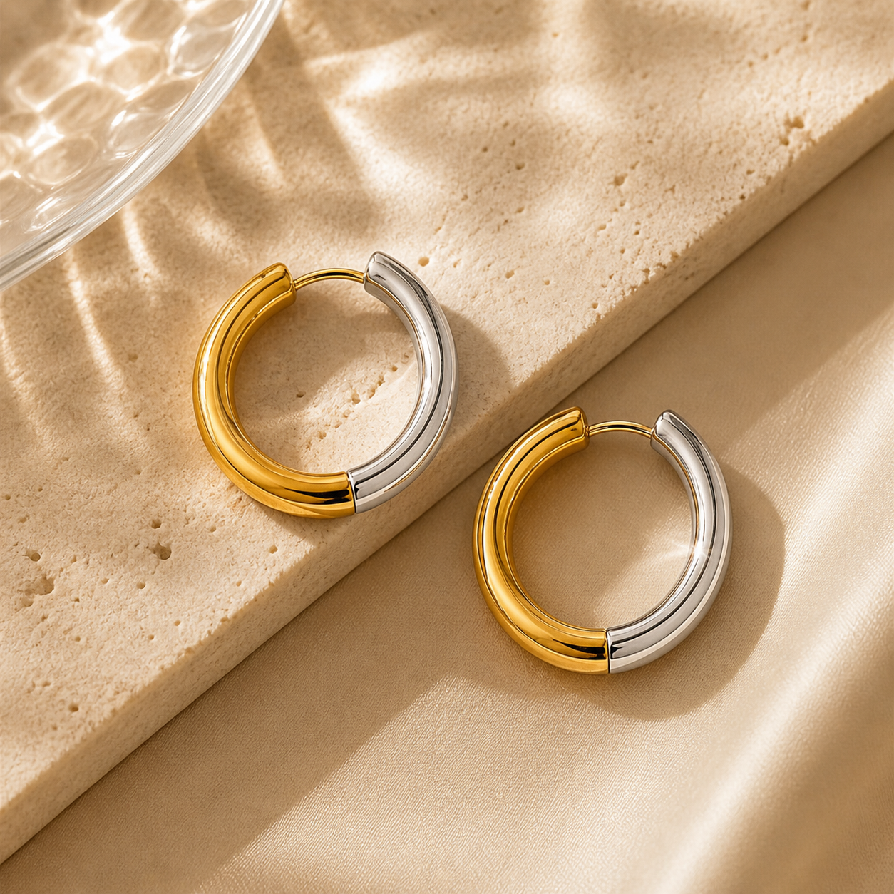 Two Toned Reversible Hoops