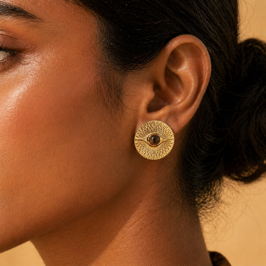 Witness Tiger Eye Stud Earrings