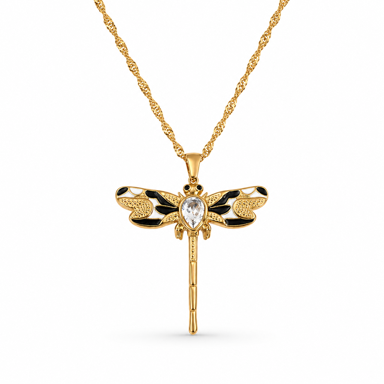 Grace Gold Dragonfly Pendant Necklace