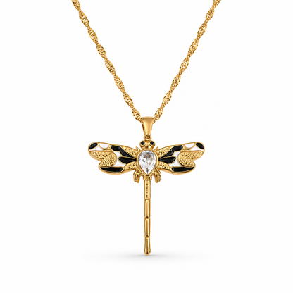 Grace Gold Dragonfly Pendant Necklace