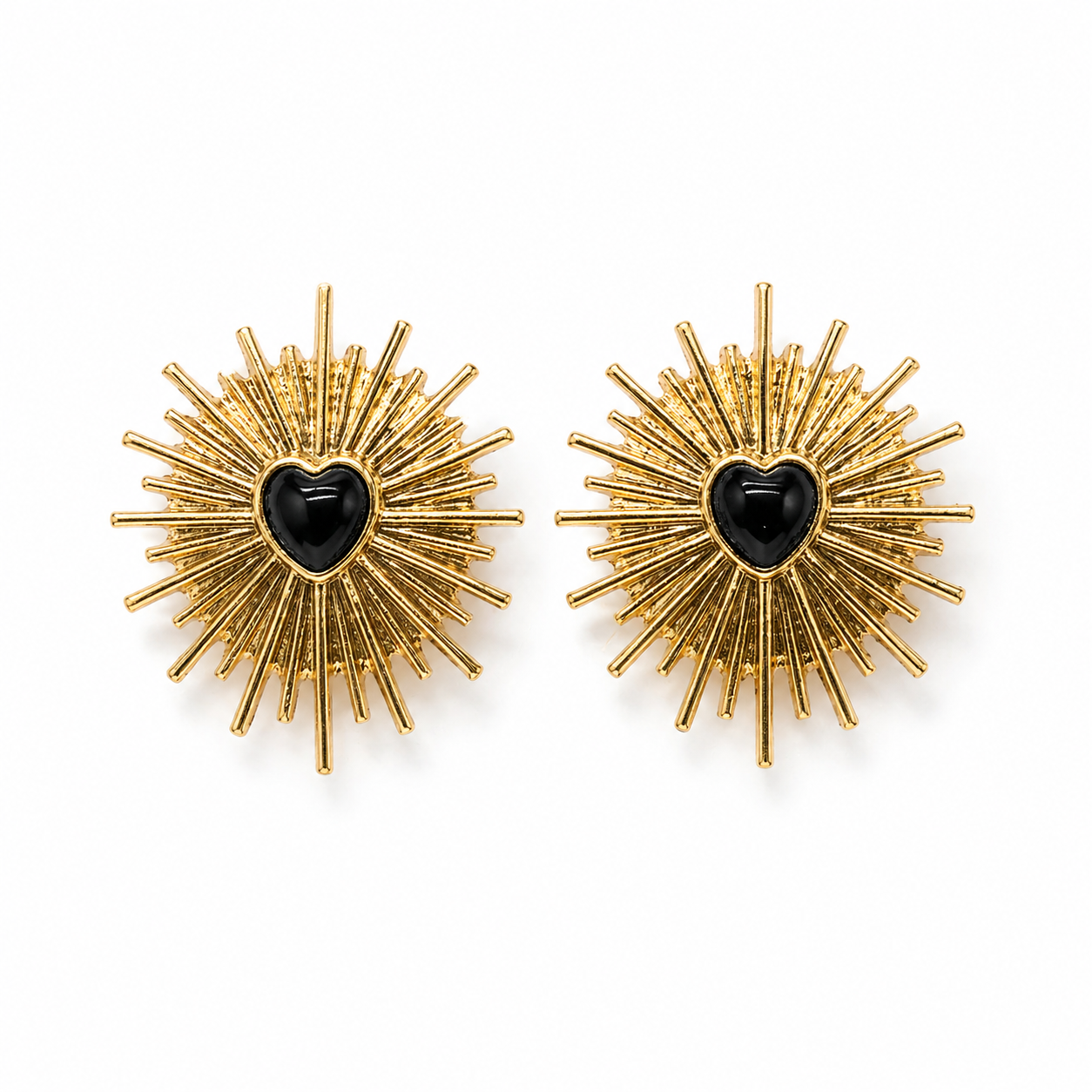 Lit Within Black Agate Stud Earrings