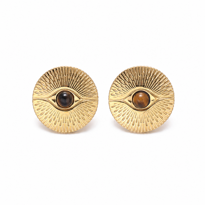 Witness Tiger Eye Stud Earrings
