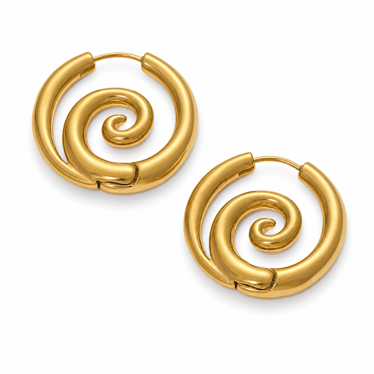 I'm Spiralling Gold Hoop Earrings