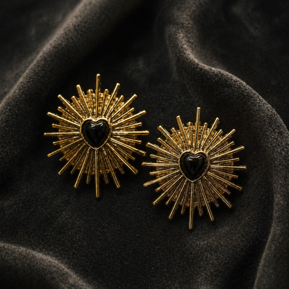 Lit Within Black Agate Stud Earrings