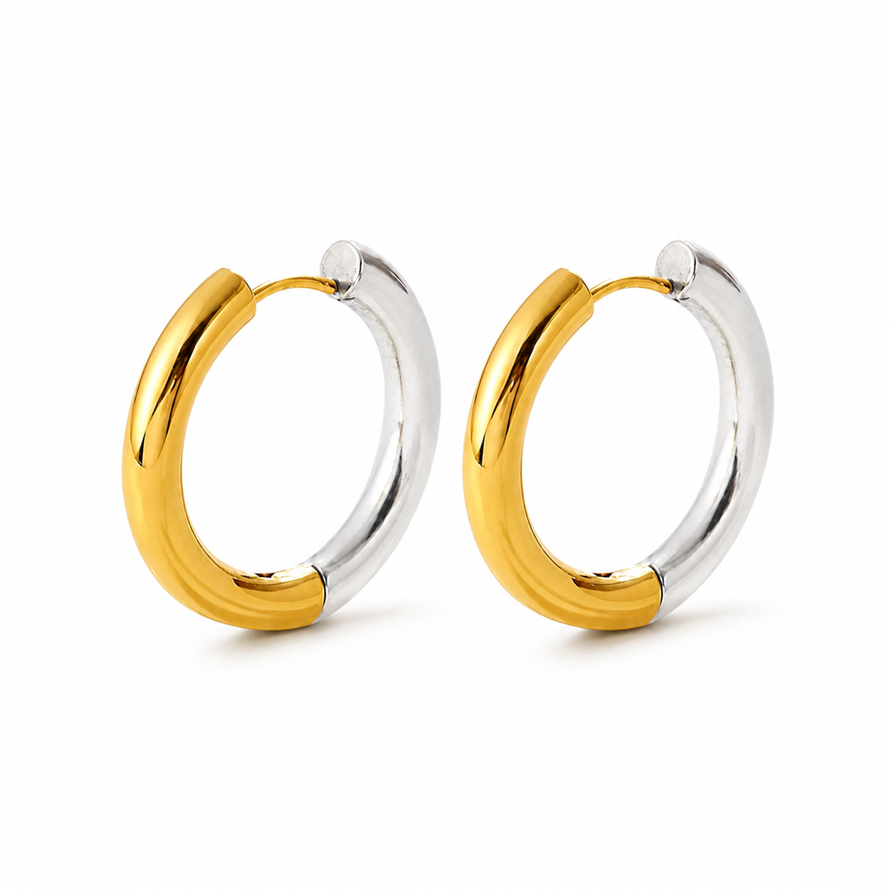 Two Toned Reversible Hoops