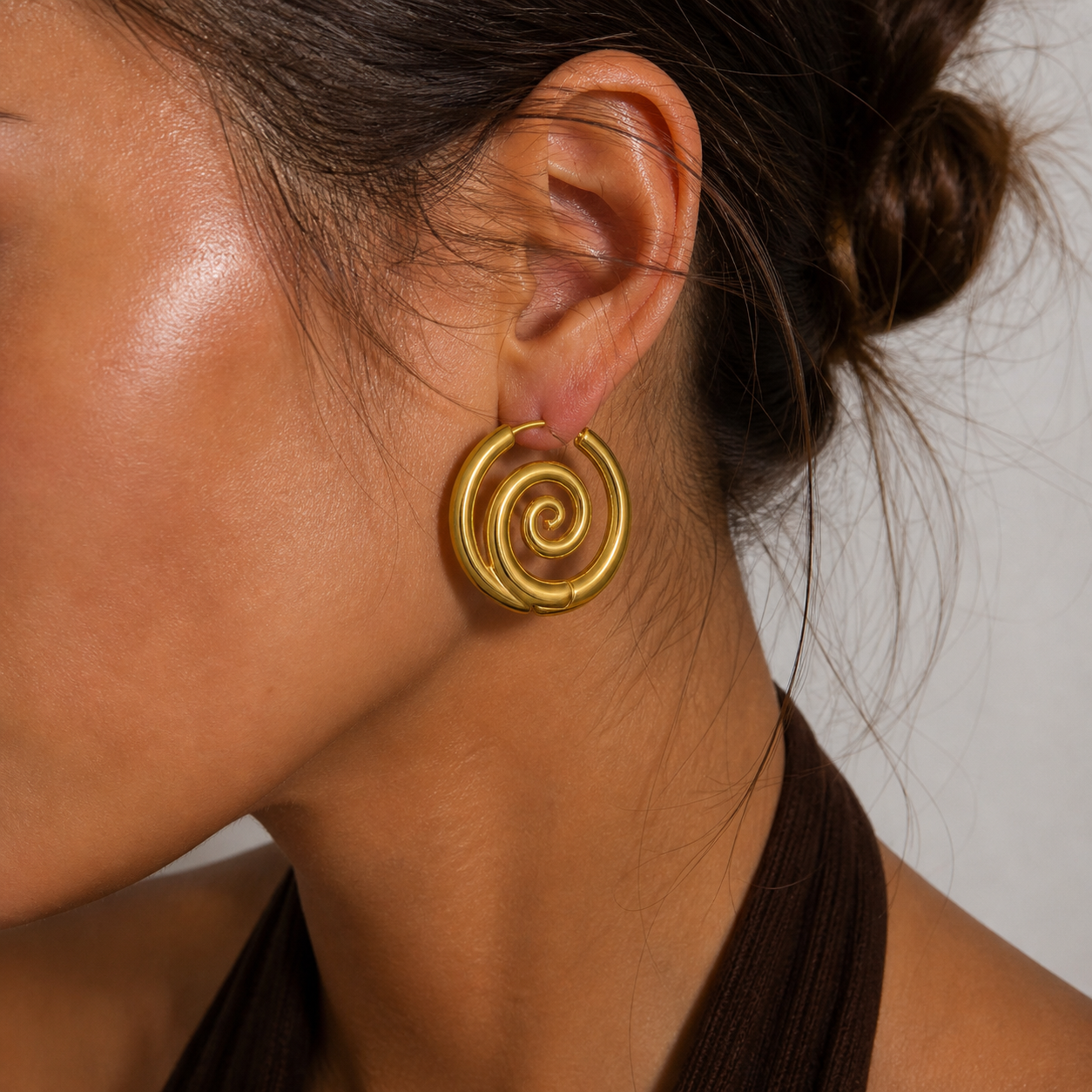 I'm Spiralling Gold Hoop Earrings