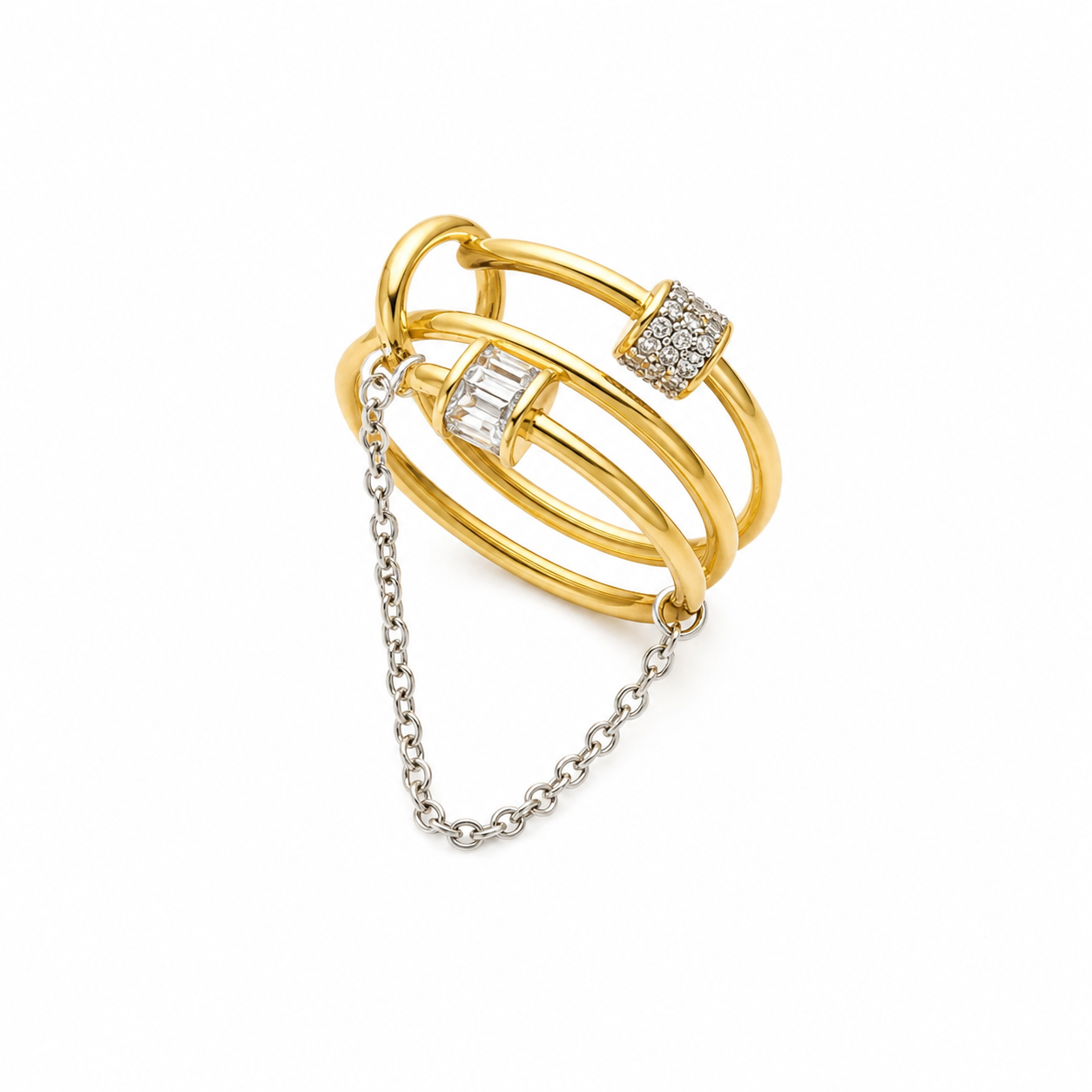 Eternal Link Stackable Two-tone Chain Ring