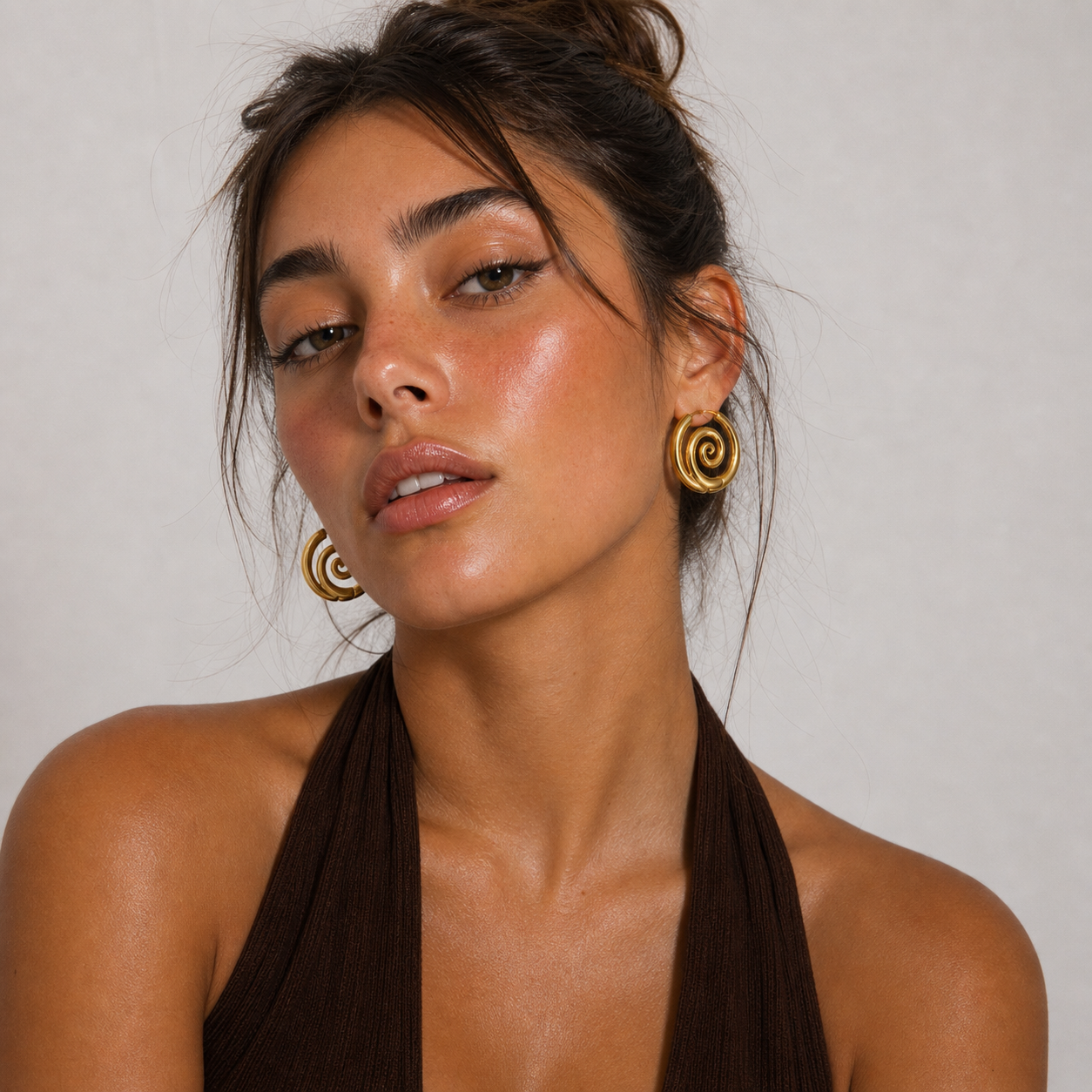 I'm Spiralling Gold Hoop Earrings