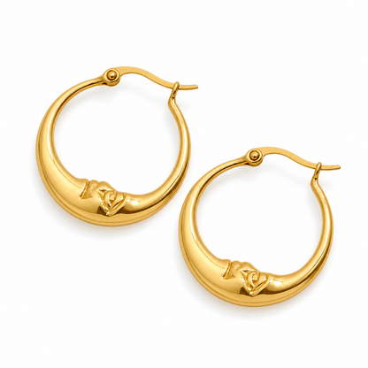Fly Me To The Moon Face Hoop Earrings
