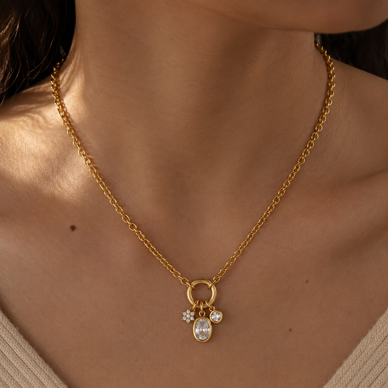Lana Diamond Charm Pendant Necklace