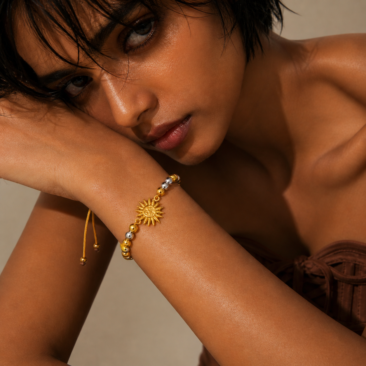 It Gets Better Gold Sun Adjustable Thread Bracelet