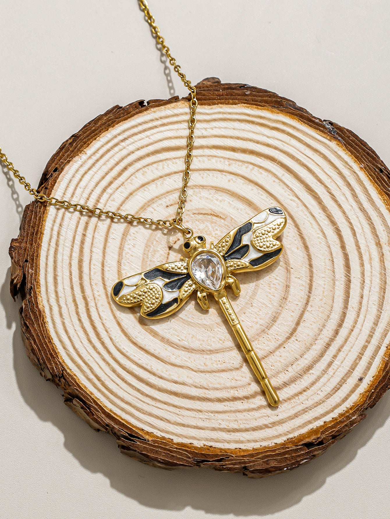 Grace Gold Dragonfly Pendant Necklace