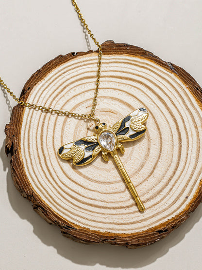Grace Gold Dragonfly Pendant Necklace