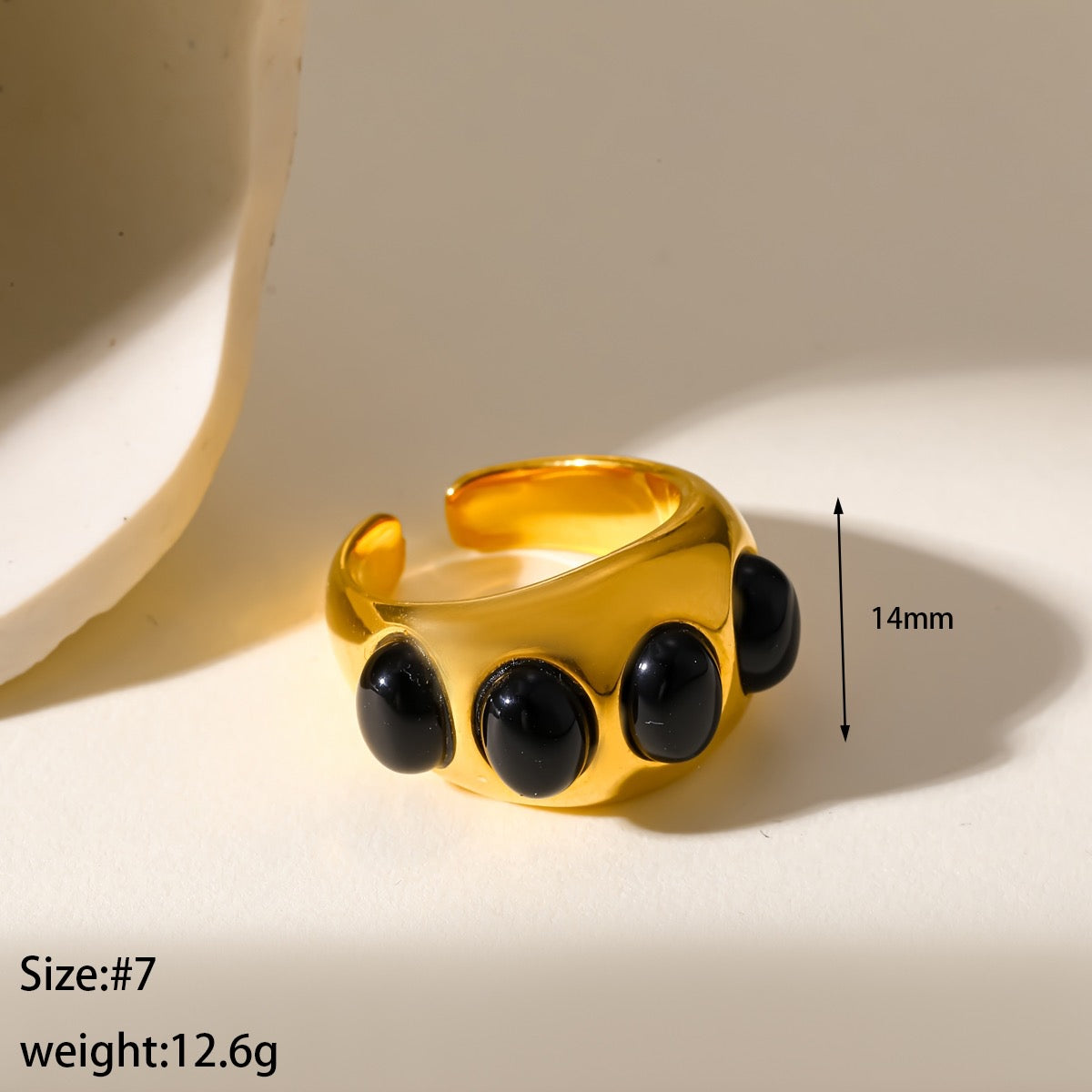 Power Play Black Stone Ring