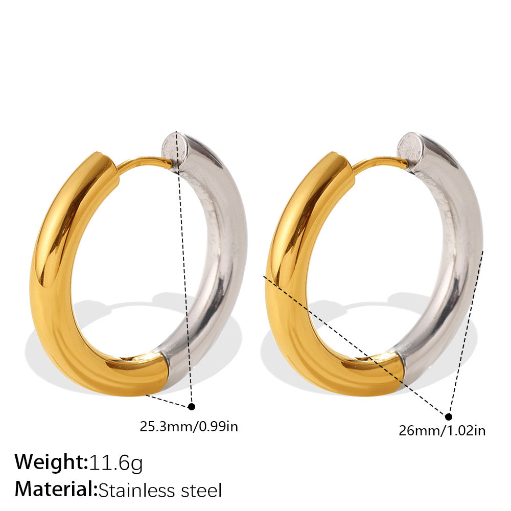 Two Toned Reversible Hoops