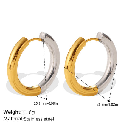 Two Toned Reversible Hoops