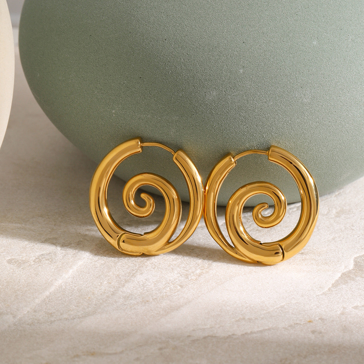 I'm Spiralling Gold Hoop Earrings