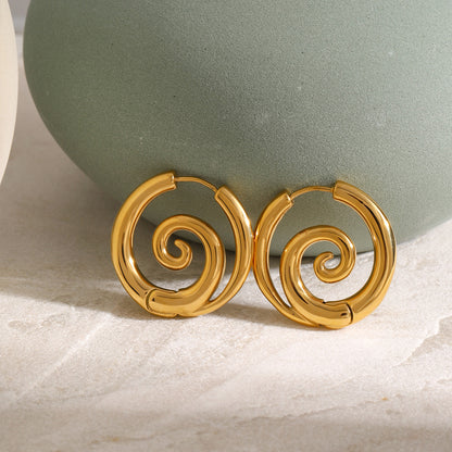 I'm Spiralling Gold Hoop Earrings
