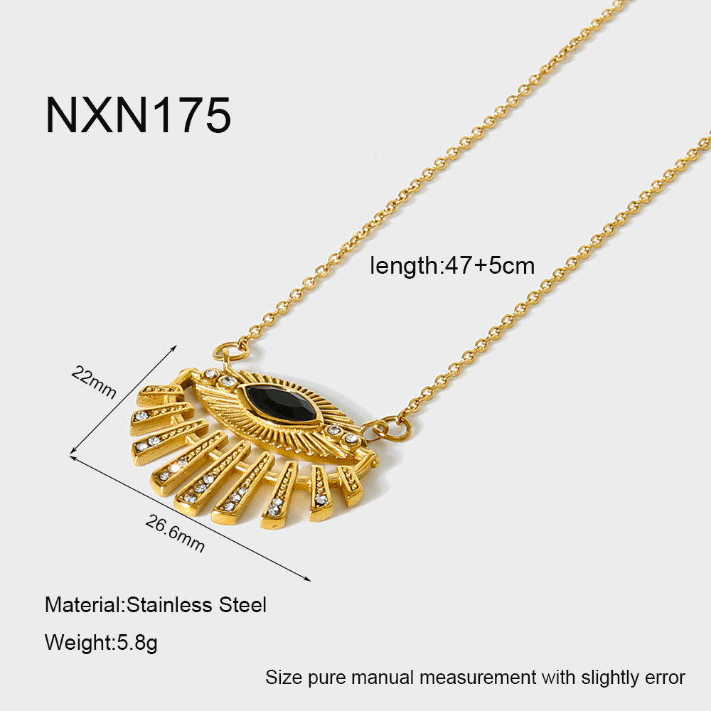 Know Your Place Gold Evil Eye Pendant Necklace