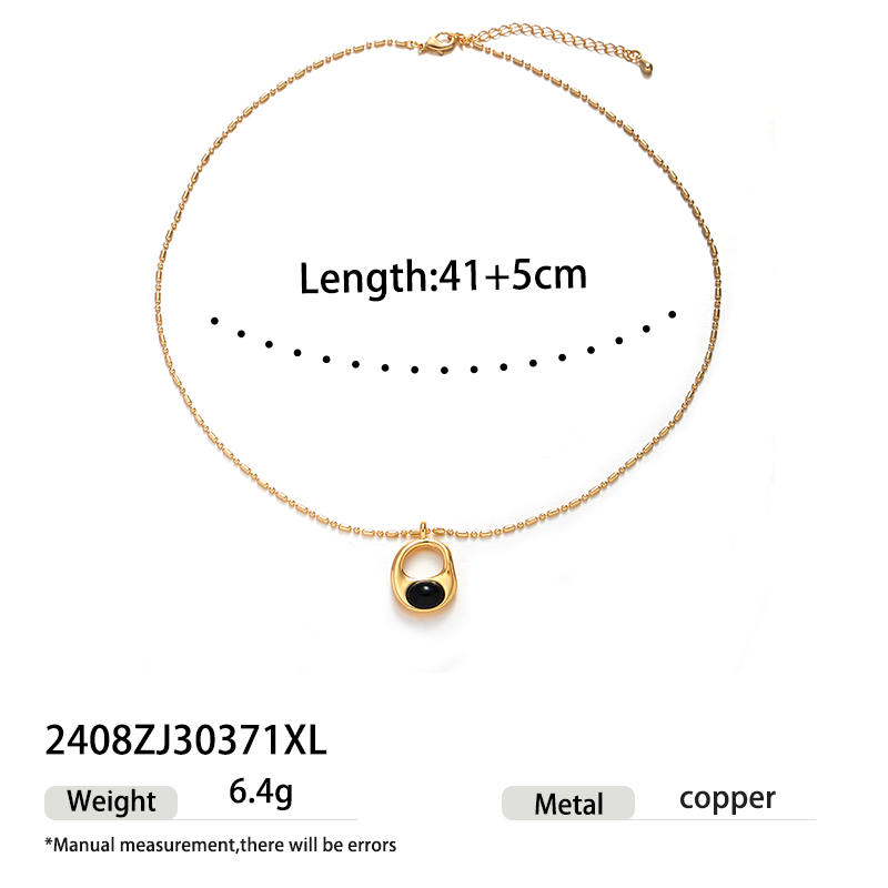 Comfort Zone Black Agate Gold Pendant Necklace