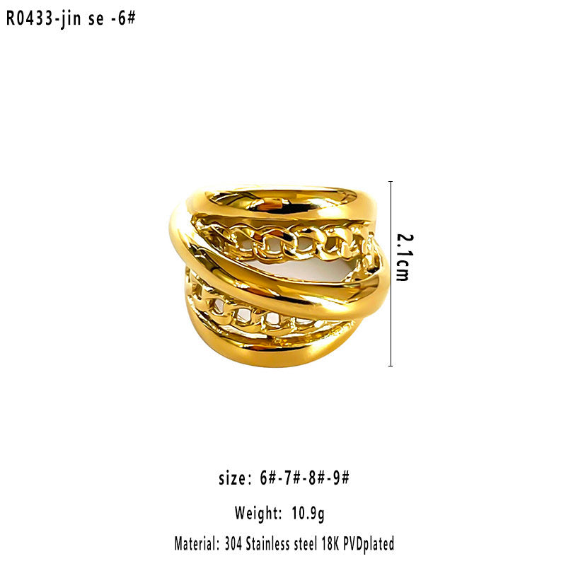 Soft Armour Chunky Layered Gold Ring