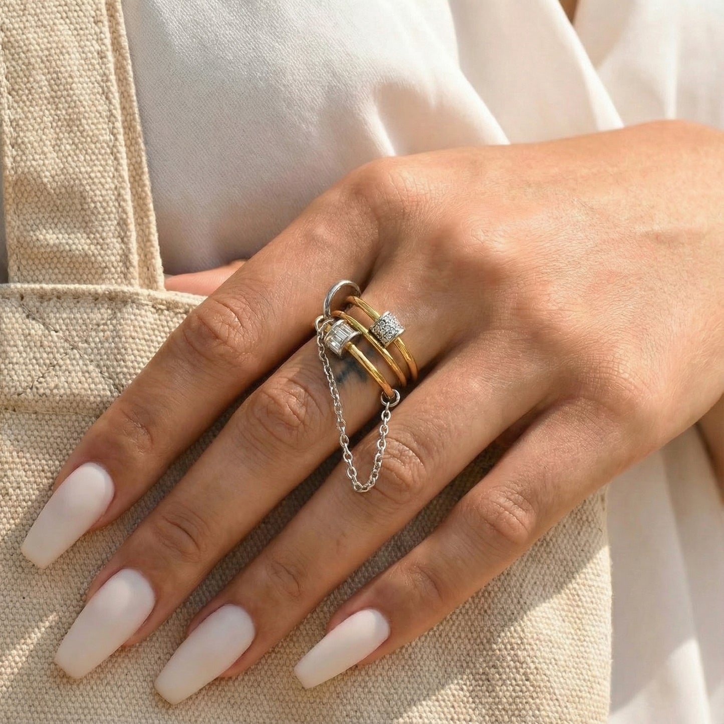 Eternal Link Stackable Two-tone Chain Ring