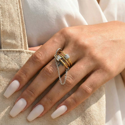 Eternal Link Stackable Two-tone Chain Ring
