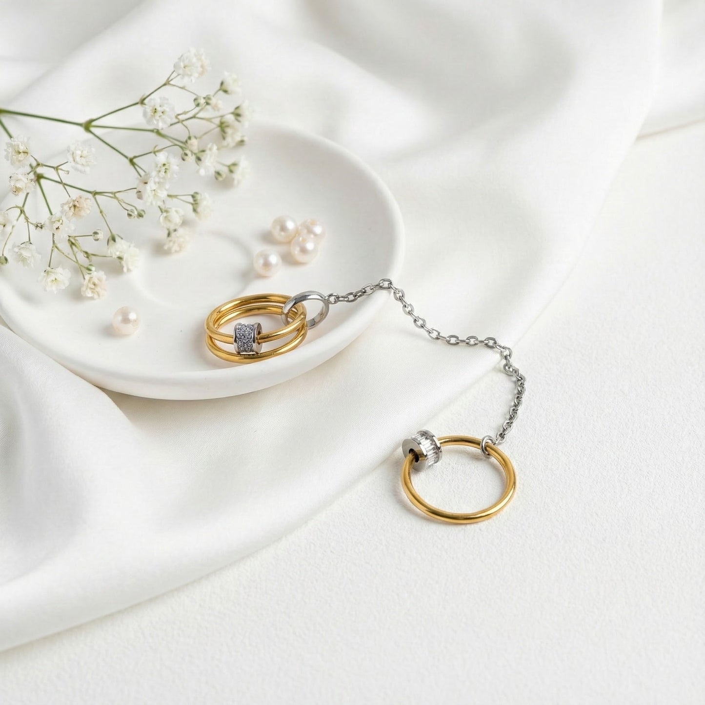 Eternal Link Stackable Two-tone Chain Ring
