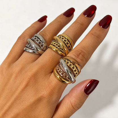Soft Armour Chunky Layered Gold Ring