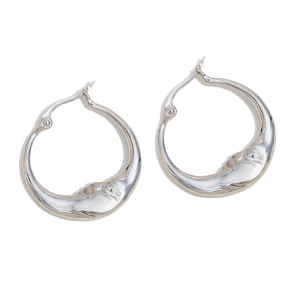 Fly Me To The Moon Face Hoop Earrings