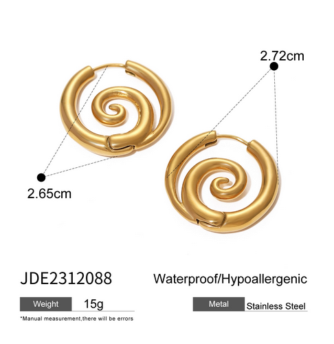 I'm Spiralling Gold Hoop Earrings