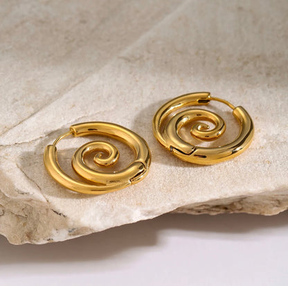 I'm Spiralling Gold Hoop Earrings