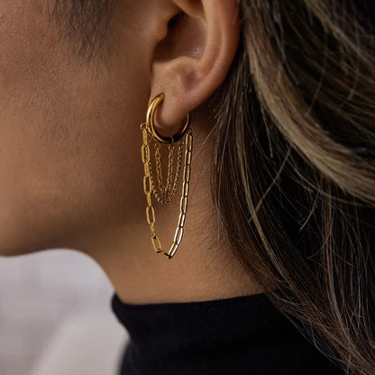 Spoiled Daughter Chain Link Hoop Earrings
