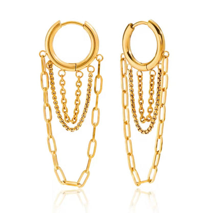 Spoiled Daughter Chain Link Hoop Earrings