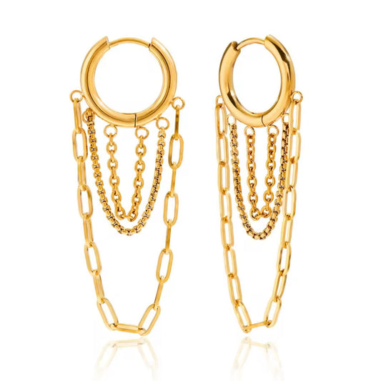 Spoiled Daughter Chain Link Hoop Earrings