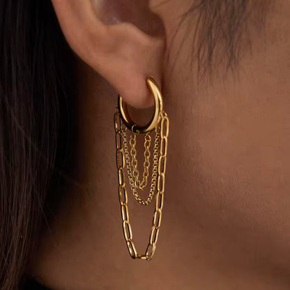 Spoiled Daughter Chain Link Hoop Earrings