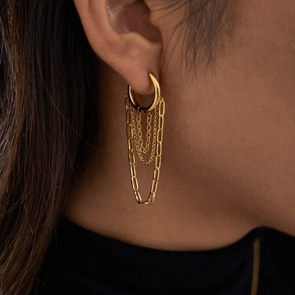 Spoiled Daughter Chain Link Hoop Earrings
