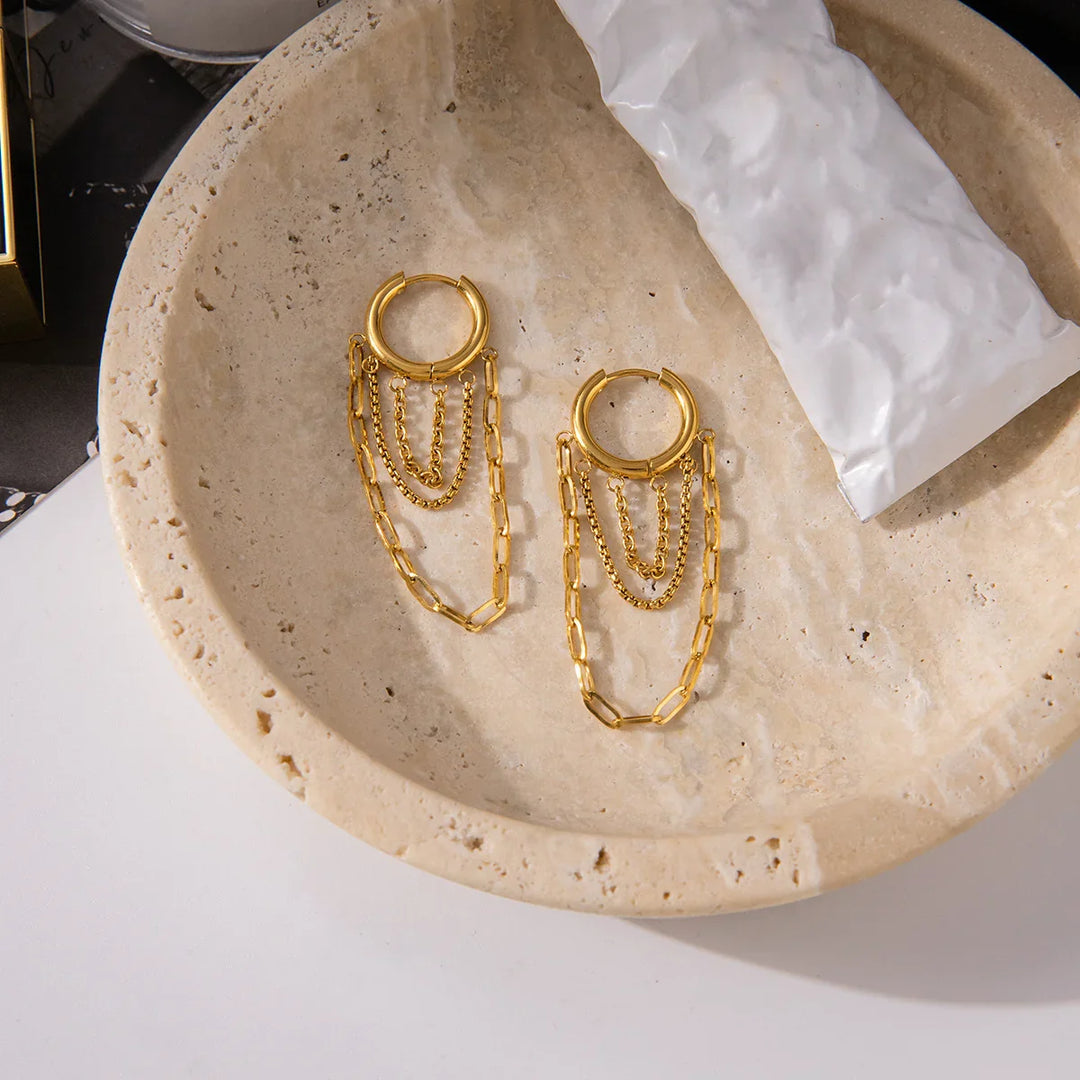 Spoiled Daughter Chain Link Hoop Earrings